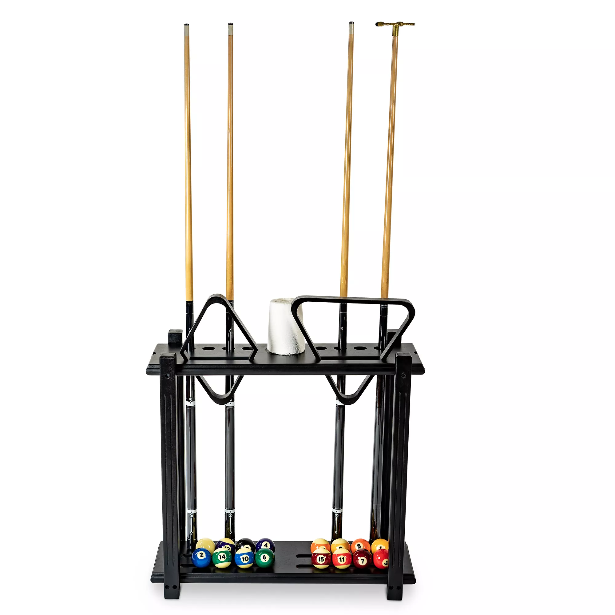 black pool cue floor Rack