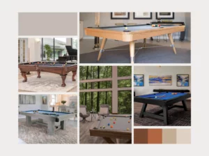 Variety of finishes Variety of pool tables