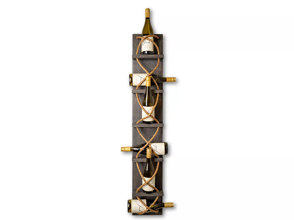 Wine rack with ropes