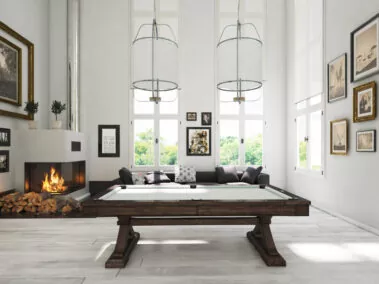 Pool table in living room