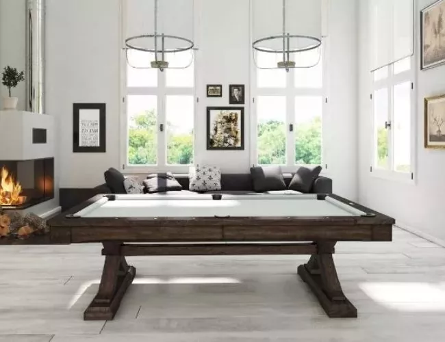 Pool table in living room