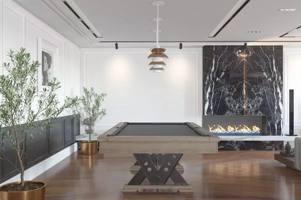 Vienna_Render Vienna Render pool table in living room