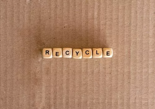 Recycle spelled with dice